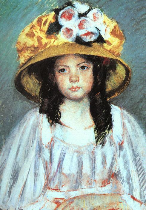 Mary Cassatt Fillette au Grand Chapeau china oil painting image